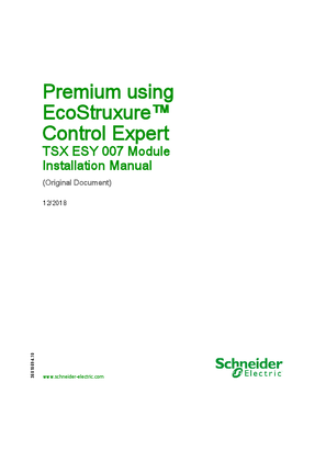 Bild av Premium using EcoStruxure™ Control Expert - TSXESY007 Module, Installation Manual