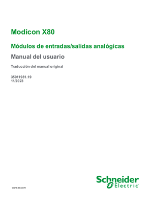 Imagen de Modicon X80 - Módulos de entradas/salidas analógicas, Manual de usuario