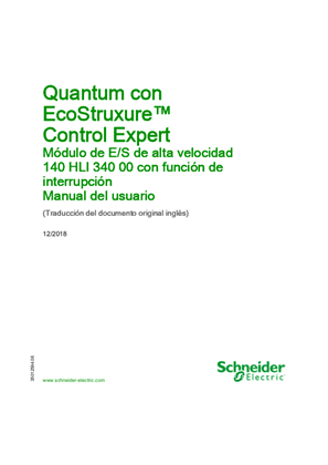 Imagen de Quantum con EcoStruxure™ Control Expert - 140HLI34000 Módulo de E/S de alta velocidad con función de interrupt, Manual del usuario