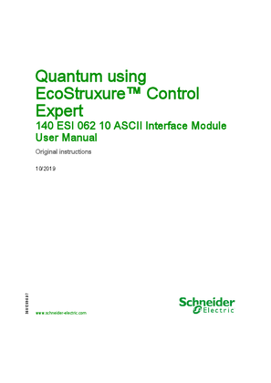 Image of Quantum using EcoStruxure™ Control Expert - 140ESI06210 ASCII Interface Module,User Manual