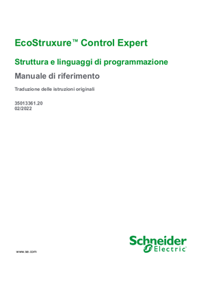 Immagine di EcoStruxure™ Control Expert - Struttura e linguaggi di programmazione, Manuale di riferimento
