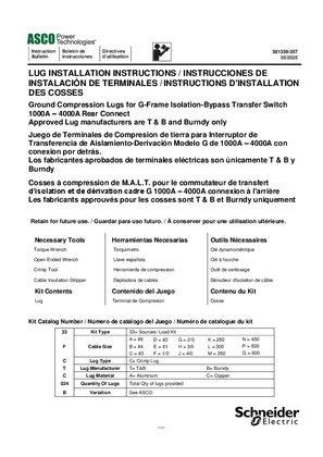 Image of Ground Compression Lugs | G-Frame Isolation-Bypass Transfer Switch | 1000A – 4000A | Rear Connect
