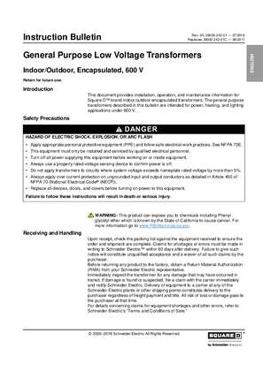 Image of 600 V General Purpose Low Voltage Transformers User Guide