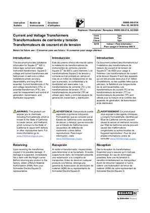 Image of Current and Voltage Transformers Installation Instructions