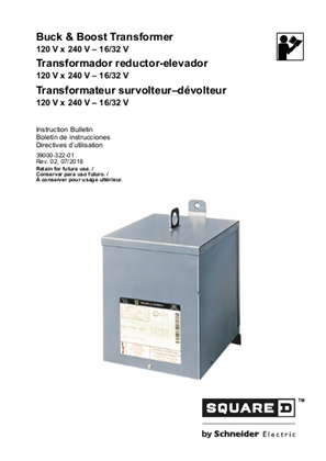 Image of Buck and Boost Transformer 120 x 240 V - 16/32 V Instructions