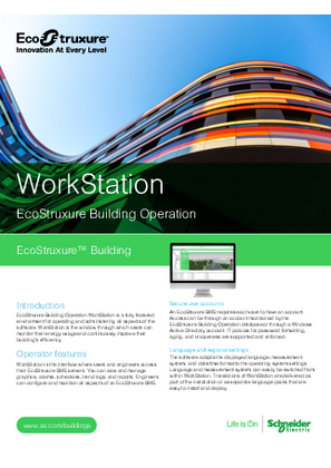 Image of WorkStation - EcoStruxure Building Operation Specification Sheet v4.0