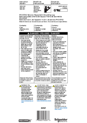 Image of PKOGTA2 Service / Equipment Grounding Lug Installation Instructions
