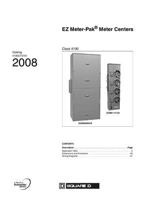 Image of Square D EZ Meter-Pak Meter Centers Catalog