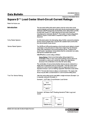 Image of Square D™ Load Center Short-Circuit Current Ratings Data Bulletin