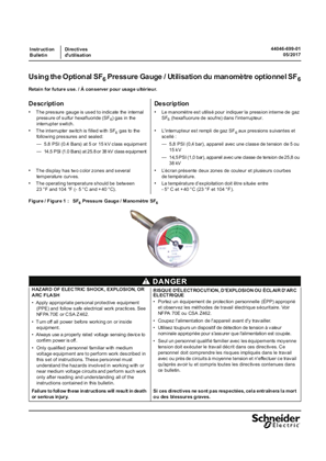 Image of Using the Optional SF6 Pressure Gauge - Instructions