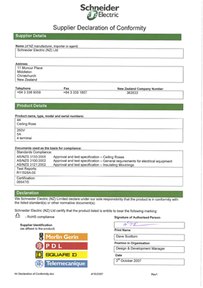 Image of Standard Series, 44, Declaration of Conformity