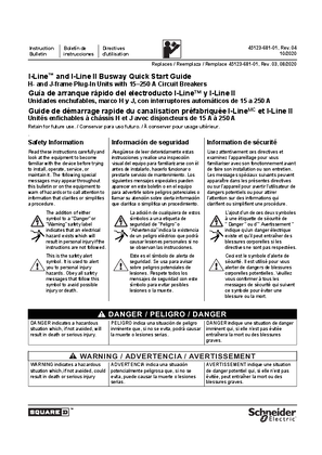 Image of I-Line™ and I-Line II Busway Quick Start Guide: H- and J-frame Plug-In Units with 15–250 A Circuit Breakers