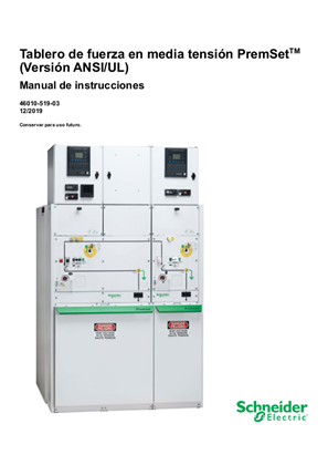 Image of PremSeT Shielded Solid Insulated MV Switchgear Instruction and User Guide