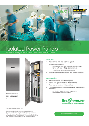 Image of Square D Isolated Power Panels LIM Handout