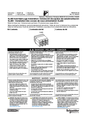 Image of SL400 Sub-feed Lugs Installation Instructions