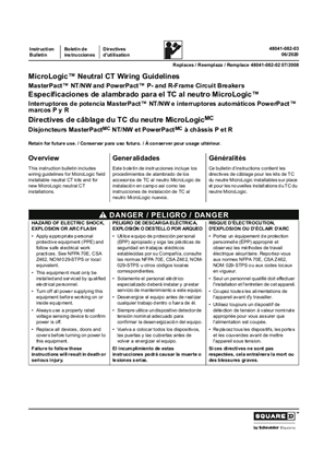 Image of MicroLogic Neutral CT Wiring Guidelines for MasterPacT NT, NW and PowerPacT P- and R-Frame Circuit Breakers Installation Instructions