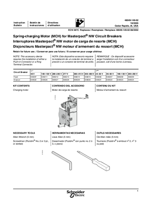 Image of Spring-Charging Motor (MCH) for MasterPacT NW Circuit Breakers Installation Instructions