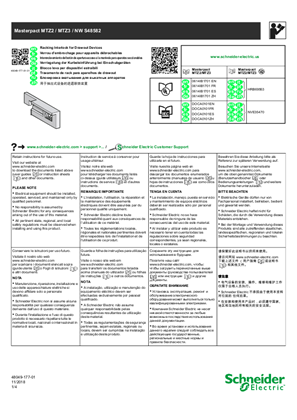 イメージ MasterPacT MTZ2, MTZ3, NW S48582 Racking Interlock for Drawout Devices Installation Instructions