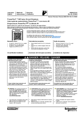 Image of PowerPacT M-frame Circuit Breaker Instruction Bulletin