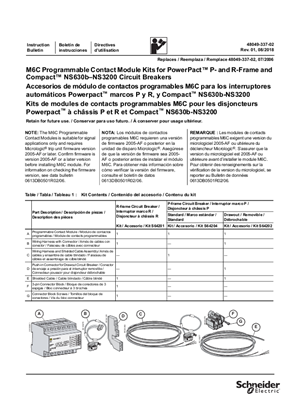 Image of M6C Programmable Contact Module Kits for PowerPacT P- and R-Frame and ComPacT NS630b–NS3200 Circuit Breakers Installation Instructions
