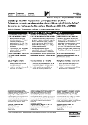 イメージ MicroLogic Trip Unit Replacement Cover (S33592 or S47067) - Installation Instructions