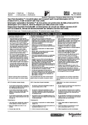 Image of Two-Pole HomeLine Circuit Breaker and Ground Fault Circuit Interrupter (GFCI) Installation Instructions