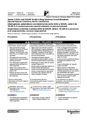 Image of Series 3 QOU and QOUR 10–60 A Ring Terminal Circuit Breakers Instruction Bulletin