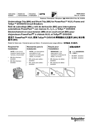Image of Undervoltage Trip (MN) and Shunt Trip (MX) Installation for PowerPacT H-, J-, and L-Frame and TeSys GV5/GV6 Circuit Breakers