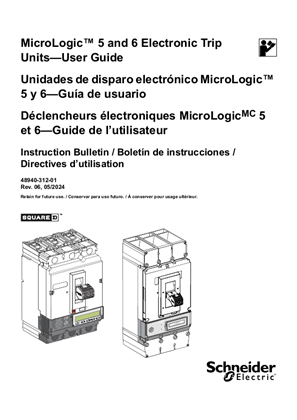 Image of MicroLogic 5 and 6 Electronic Trip Units User Guide for PowerPacT H-, J-, and L-Frame Circuit Breakers