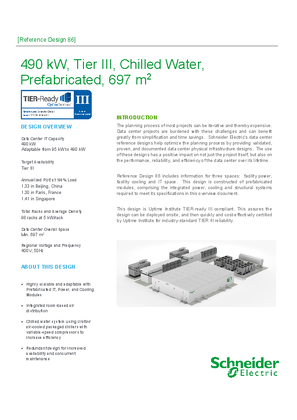 Image of Uptime Tier-Ready 500kW Prefabricated Data Hall Tier III 400V, Reference Design Doc