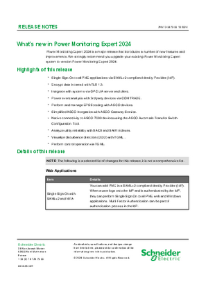 Image of EcoStruxure Power Monitoring Expert 2024 Release Note