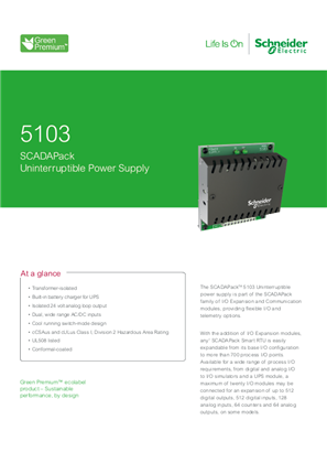 Image of 5103 SCADAPack Uninterruptible Power Supply Datasheet