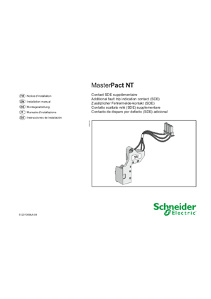 イメージ MasterPact NT - Additionnal fault trip indication contact SDE - Instruction Sheet