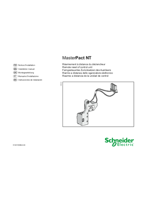 イメージ MasterPact NT - Remote reset of control unit - Instruction Sheet