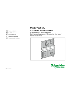 イメージ MasterPact NT,ComPact NS630b-1600 - Safety shutters - Instruction Sheet