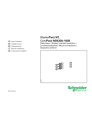 イメージ MasterPact NT,ComPact NS630b-1600 - Breaker mismatch protection - Instruction Sheet