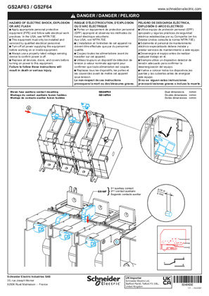 イメージ TeSys GS - GS2AF63 - Blown fuse auxiliary contact for GS2S 630 - Instruction Sheet