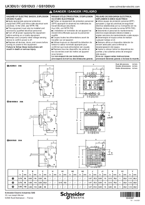 イメージ TeSys GS - LK3DU3 / GS1DU3 / GS1DDU3 - Switch-disconnector fuse 30 A CC/J with handle for direct operator - Instruction Sheet