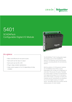 Immagine di 5401 SCADAPack Digital IO Datasheet A4