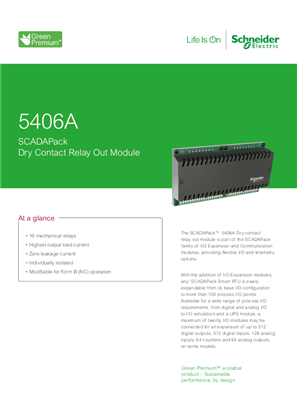 Bild av 5406A SCADAPack Dry Contact Relay Out Datasheet A4