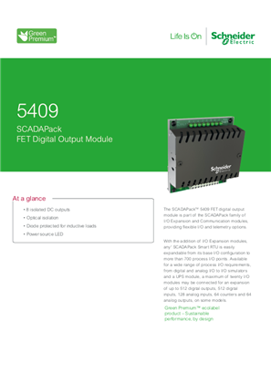 Slika linije 5409 SCADAPack FET Digital Output Datasheet A4