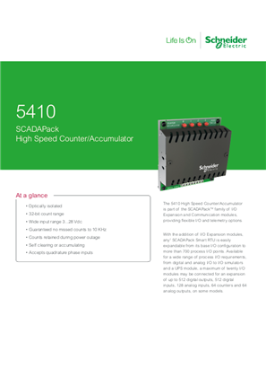 Slika linije 5410 SCADAPack High Speed Counter Acc Datasheet Letter