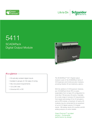 Image of 5411 SCADAPack Digital Output Datasheet A4