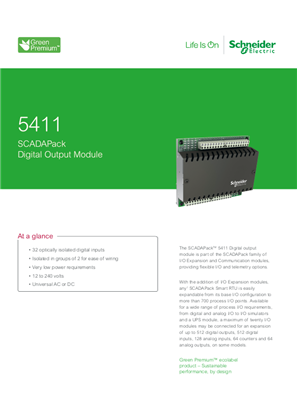 Immagine di 5411 SCADAPack Digital Output Datasheet Letter