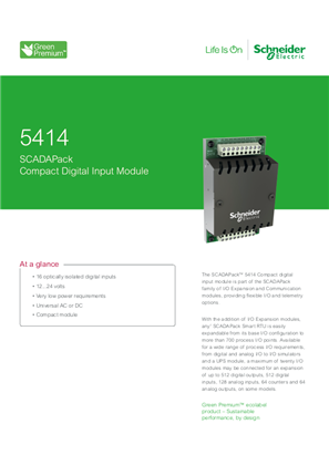 Image of 5414 SCADAPack Compact Digital Input Datasheet Letter