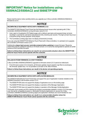 Image of C-Bus Firmware for 5500AC2 Automation Controller V2.0.0 Important Notice: V2.0.0 firmware is a breaking change. It is not compatible with 5000ETP10W Ethernet Touch Panel. See attached Notice.