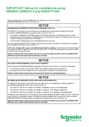 Image of C-Bus Firmware for 5500NAC2 Automation Controller V2.1.0 Important Notice: V2.1.0 firmware is a breaking change. It is not compatible with 5000ETP10W Ethernet Touch Panel. See attached Notice