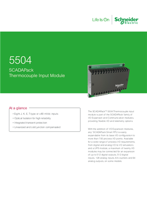 Imagen de 5504 SCADAPack Thermocouple Input Datasheet A4