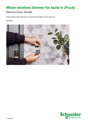 Image of Wiser wireless dimmer for build in (Puck) - Device User Guide