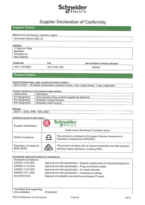 Image of 56 Series, 56CV310, Declaration of Conformity